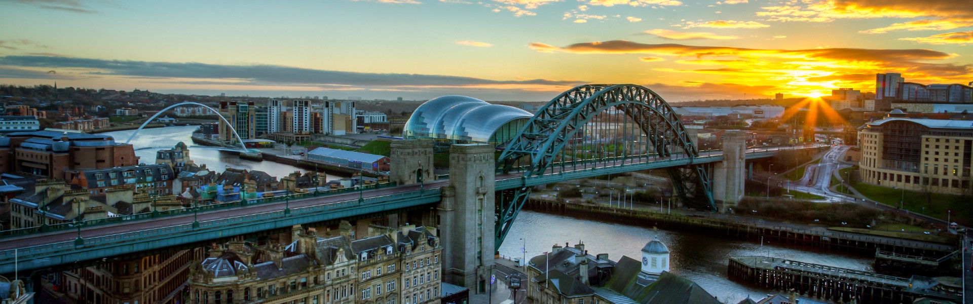 Newcastle Tyne Bridge and The Glasshouse Gateshead